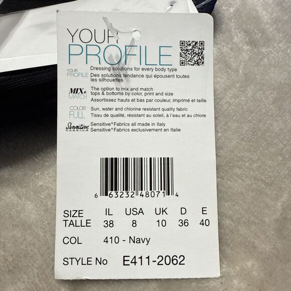 Profile by Gottex One Piece Swimsuit Women Size 8 Blue - Picture 11 of 13